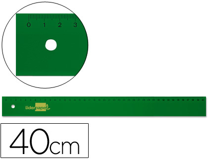 Regla Liderpapel acrílico verde 40cm.